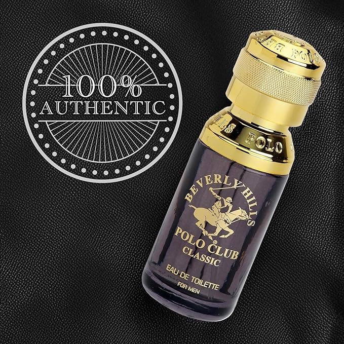 Beverly Hills Polo Club BHPC Men's Classic Eau De Toilette Fragrance Set - 1.7oz EDT + Portable Pocket Spray - Long Lasting Everyday Scent for Him