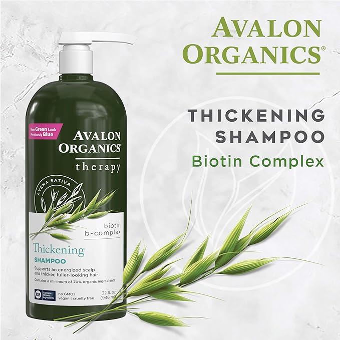 Avalon Organics Therapy Biotin B-Complex Thickening Shampoo,32 oz,(Pack of 2)