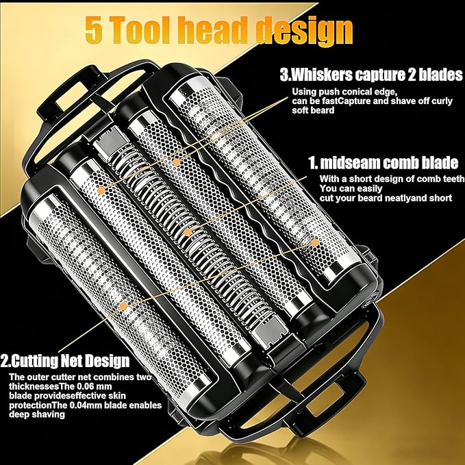 Replacement Blades and Foil for Panasonic ARC5 5-Blade for WES9032P ES9032 ES9034 ES9036 ES9038 Shavers Fits Models ES-LV61, ES-LV65, ES-LV67, ES-LV95, ES-LV97