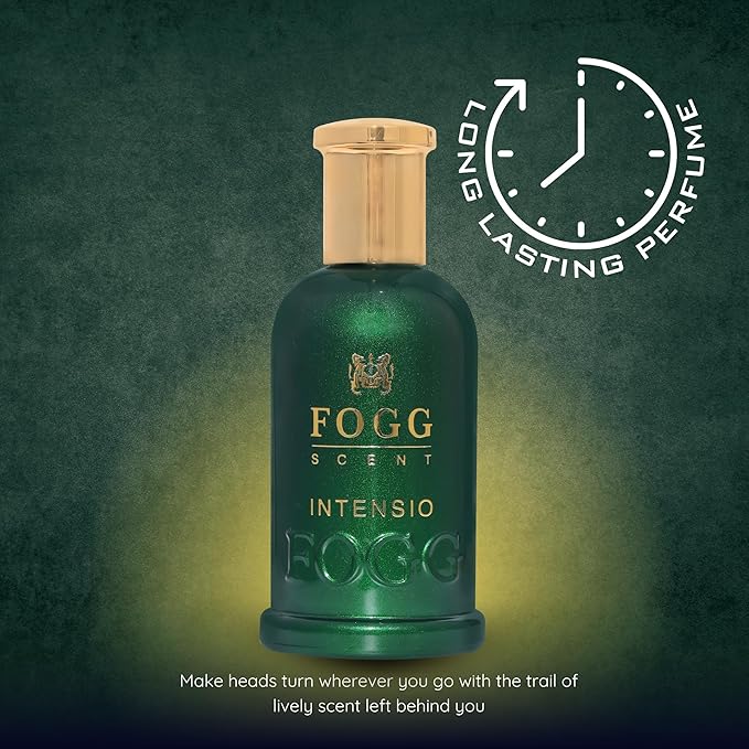 Fogg Scent Intensio Eau de Parfum for Men | Strong Spicy Perfume | Bold Masculine Fragrance with Bergamot, Cedar & Amber | Long Lasting EDP | 3.38oz (100ml)
