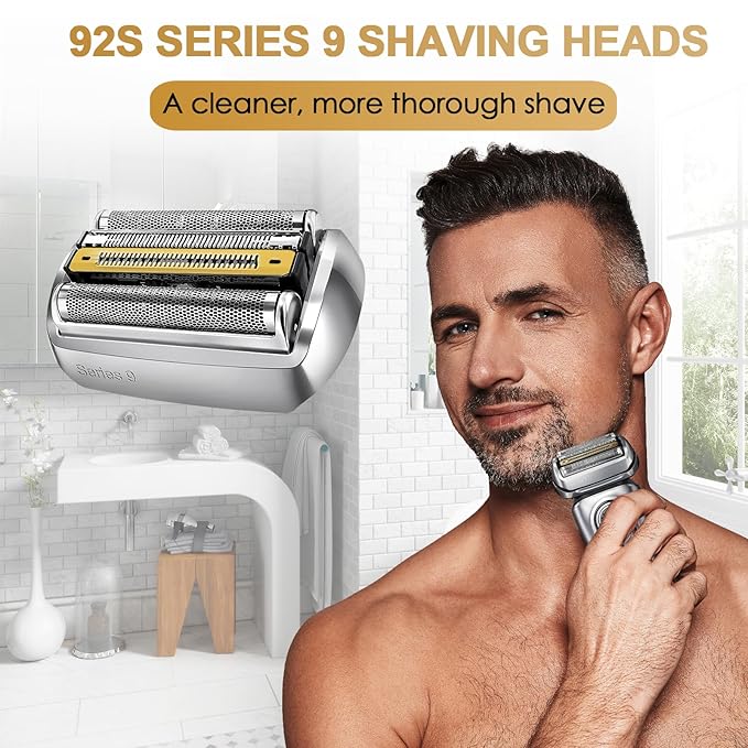 92M Series 9 Men's Electric Shaver Head, Replacement Head Series 9 Electric Shaver S9 Foil & Cutter Razor Heads Compatible with 9290cc, 9291cc, 9370cc, 9293s, 9385cc, 9390cc, 9330s, 9296cc
