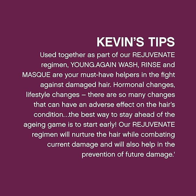 KEVIN.MURPHY YOUNG.AGAIN.WASH - Moisturising Anti-Ageing Shampoo - For Ageing, Damaged & Brittle Hair - Hair Repair - Amino Acids & Lotus Flower Extract - Sulphate & Paraben Free - 250 mL / 8.4 fl oz
