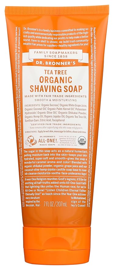Dr Bronners, Shave Gel Tea Tree Organic, 7 Fl Oz