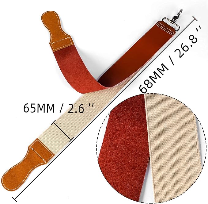 Grandslam Straight Razor Shave Ready Handmade Sharpened, 420 Steel Straight Razor Blade, 2 Layers Long Leather Canvas Strop, Sharpening Stone,2 Side Grit 3000 Waterstone Knife Sharpener