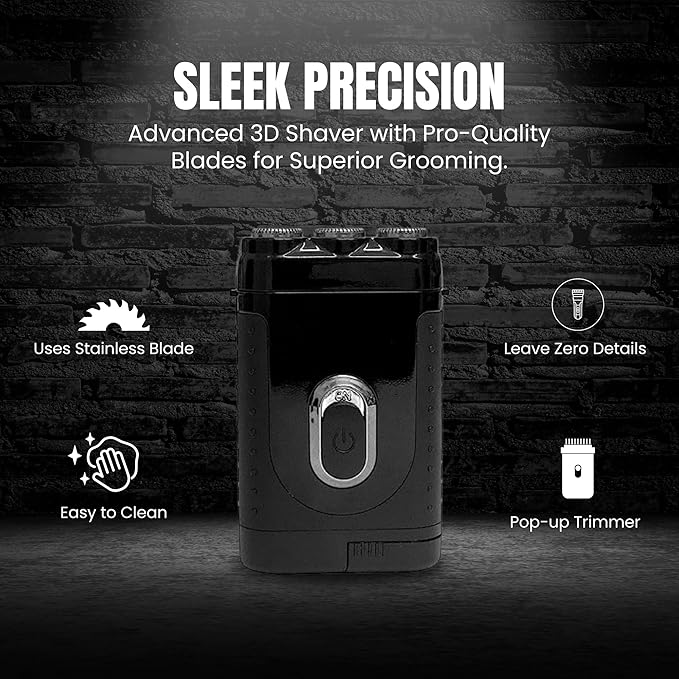 Tacshaver Rotary Electric Razor for Men - Rotary Electric Shavers for Body Hair Trimmer - Waterproof & Rechargeable Beard Trimmer - Personal Care Hair Razor & Bald Head Shaver for Mens Grooming Kit