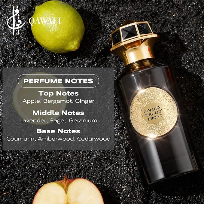 Golden Circlet-Ebony Fresh, Fruity, Bergamot, Amber Wood - Eau de Parfum Long-Lasting Fragrance for Men, Spray 100 Ml | 3.4 Fl. Oz