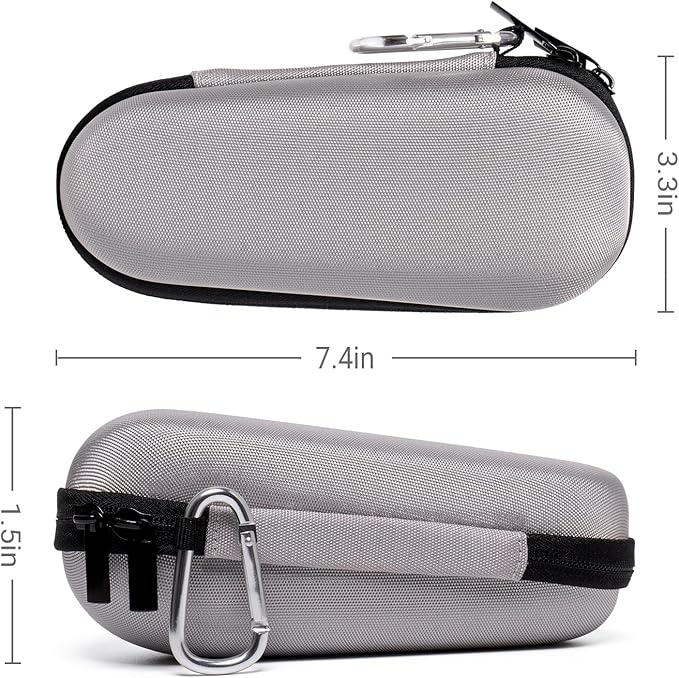 Nincha Electric Razor Case for Braun Series 3, 5, 7, 9 Shavers, Hard Shell EVA Travel Case with Charger Storage, Shaver Protective Carrying Case with Carabiner, Silver, Compact, Practical