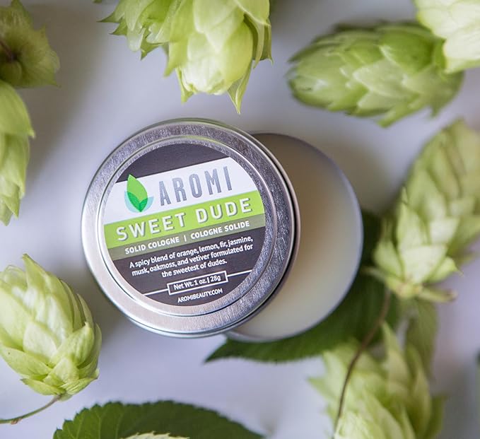 Aromi Solid Cologne | Spicy, Citrus Men's Fragrance, Oakmoss Scent, Vegan, Cruelty-free, Father's Day Gift Idea, Travel, Alcohol-free (Sweet Dude)