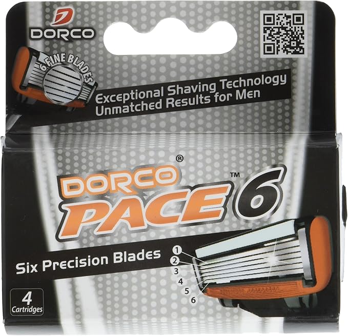 6 Blade Razor Cartridges for Men (Dorco Pace)(SXA1040), 4 Count (Pack of 1)
