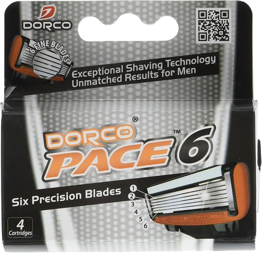 6 Blade Razor Cartridges for Men (Dorco Pace)(SXA1040), 4 Count (Pack of 1)