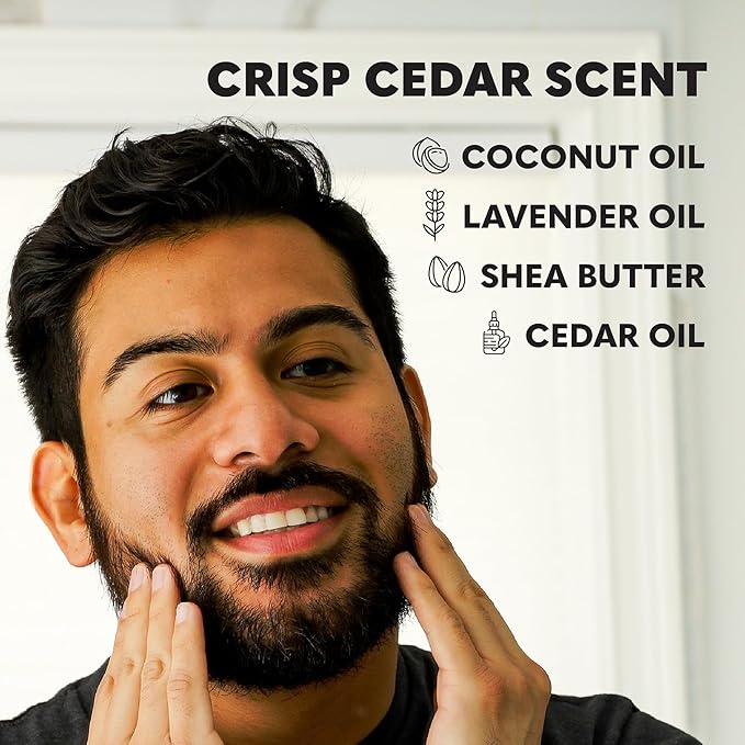 The Beard Club Cedar Beard Butter - Men's Styling Balm, Softener, Moisturizer, and Leave-In Conditioner - Beard Wax - 2oz