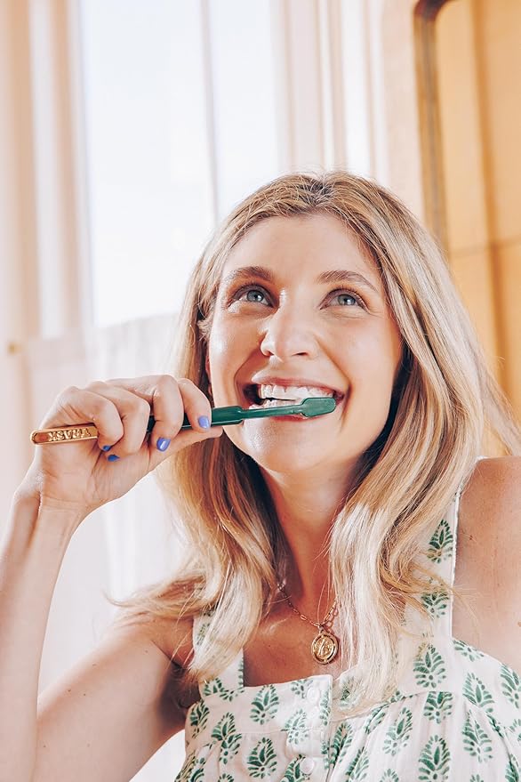 TRASK The Better Brush - Luxury Soft Bristle Dentist Designed Manual Toothbrush for Adults, Verde