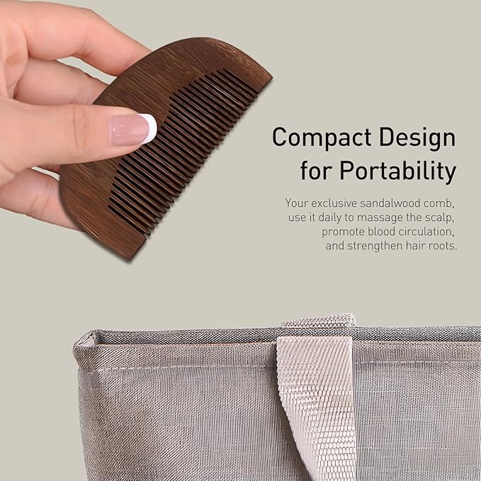 Beard & Mustache Wood Comb - Ideal for Oils and Balms, Anti-Static for All Beard Types, Pocket-Sized