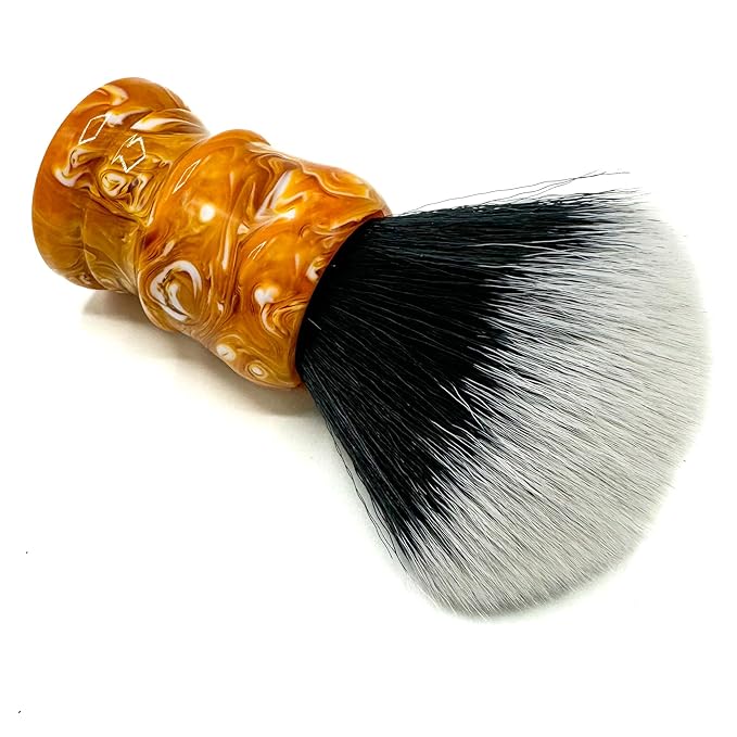 Parker “Solar Storm” Ultra‑Soft Synthetic Shaving Brush – 28 mm Tuxedo Knot – High‑Density for Superior Lathering + Acrylic Stand