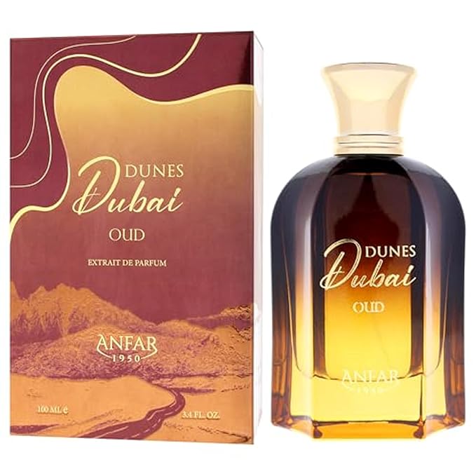 Anfar Dunes Dubai - Oud - Perfume for Women and Men - Spicy Floral Woody Scent - Opens with Notes of Saffron, Pink Pepper, and Lemon Mint - 3.4 oz