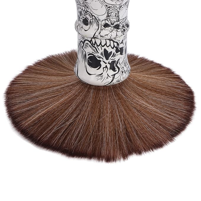 Barber Brush Neck Duster, Hair Shaving Brush Soft Nylon Broken Hair Shave Brush with Wooden Handle for Men