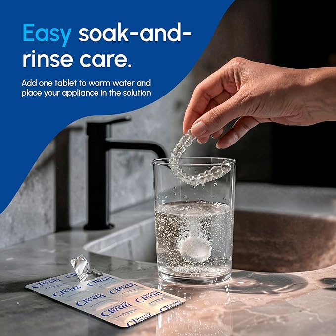 Retainer Cleaner Tablets, Compatible with Invisalign, Approved for Ultrasonic Cleaners, DEEP CLEANSER Formula Cleans Below the Surface, Denture Cleaning Tablets, Removes Stains, Aligners, Mouth Guard