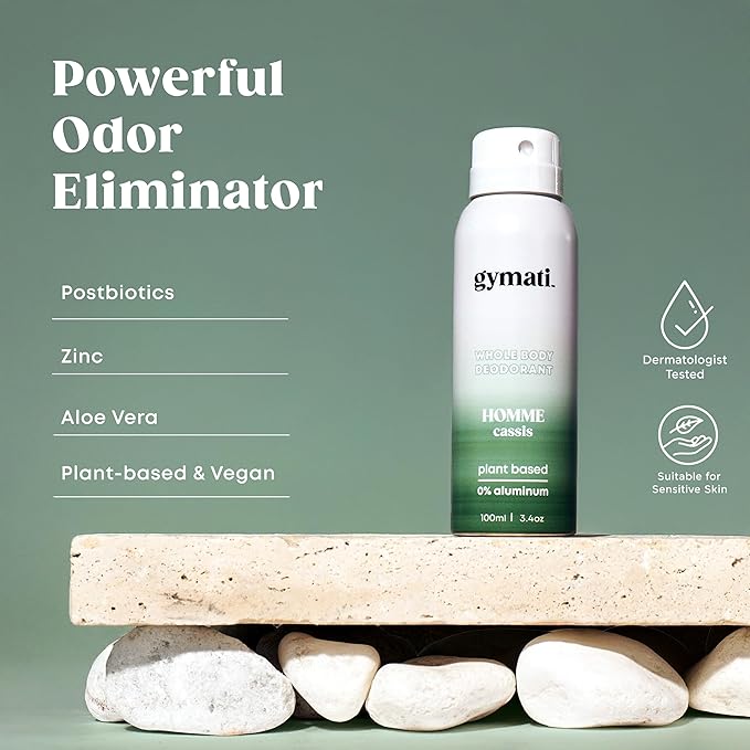 Gymati Fitness Body Deodorant Spray Aluminum Free - Men & Women - Pack of 2