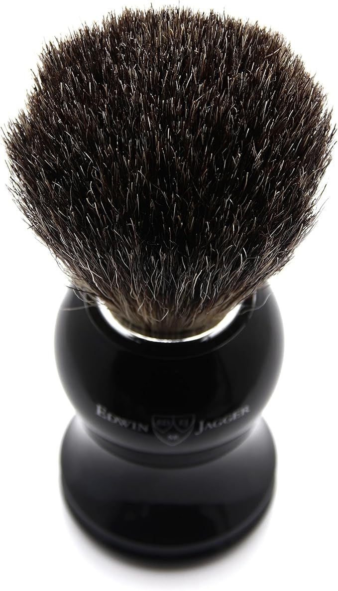 Edwin Jagger 81P36AMZ Classic Badger Shaving Brush for Shaving Cream or Soap for Men (Black)