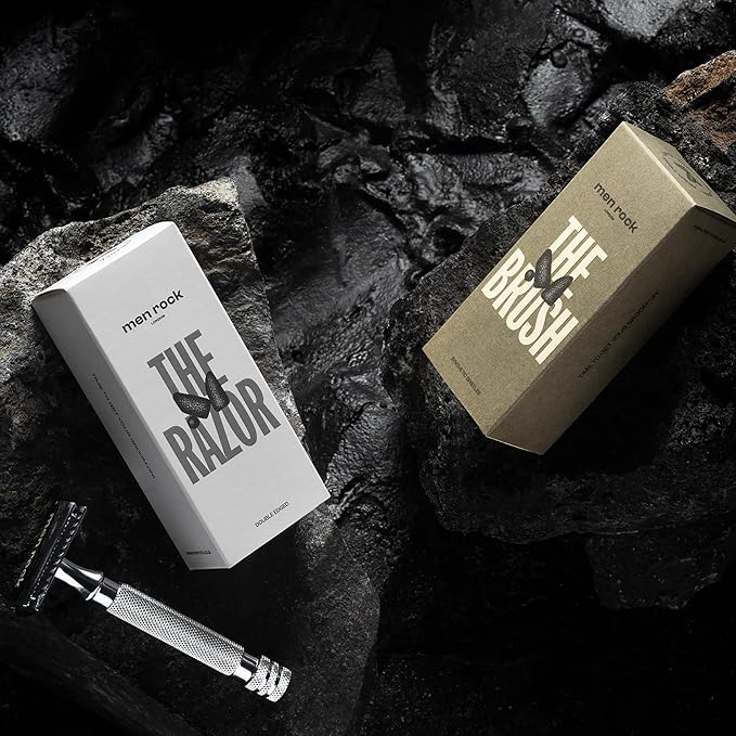 Men Rock The Brush Synthetic Bristles - Soft Bristle Shaving Brushes for Men - Synthetic Shave Brush - Men's Grooming Products - 1 Pc