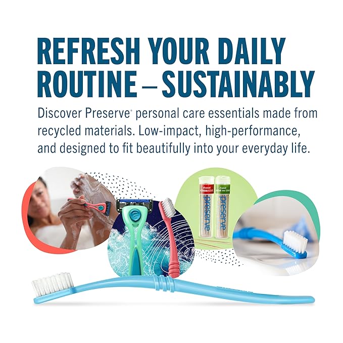 Preserve Shave 5 Five Blade Refillable Razor, Made from Recycled Materials, Key Lime