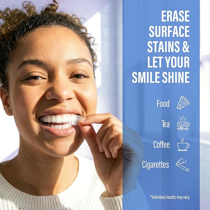 GuruNanda Teeth Whitening Strips - 30-Day Treatment with Non-Slip, Dry Strip Technology - Whitening Designed with Care for a Brighter Smile
