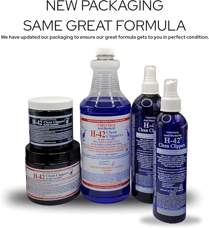 H-42 Clipper Blade Cleaner – Waterless Clipper Cleaner for Barbers, Anti-Rust Formula for Clippers and Trimmers, Cleans and Cools Blades, 8oz Jar
