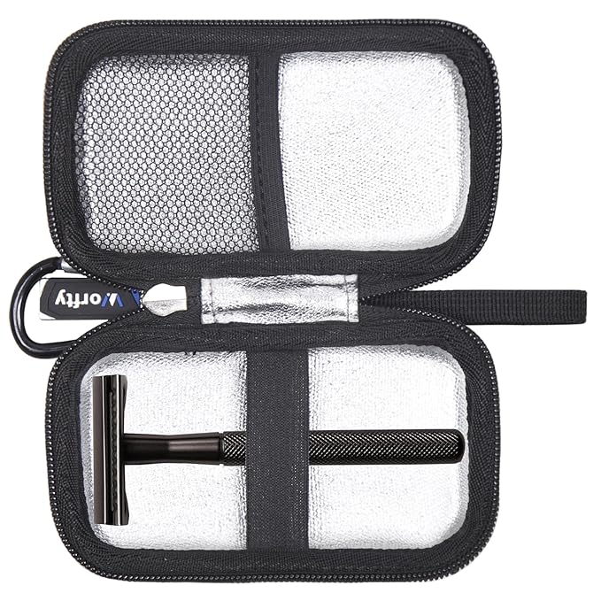 Safety Razor Case for Henson for MANSCAPED® The Plow® 2.0 for Bambaw for BULIMICA for VIKINGS, Universal Hard Travel Case for Safety Razor/Blades & Accessories (Black)