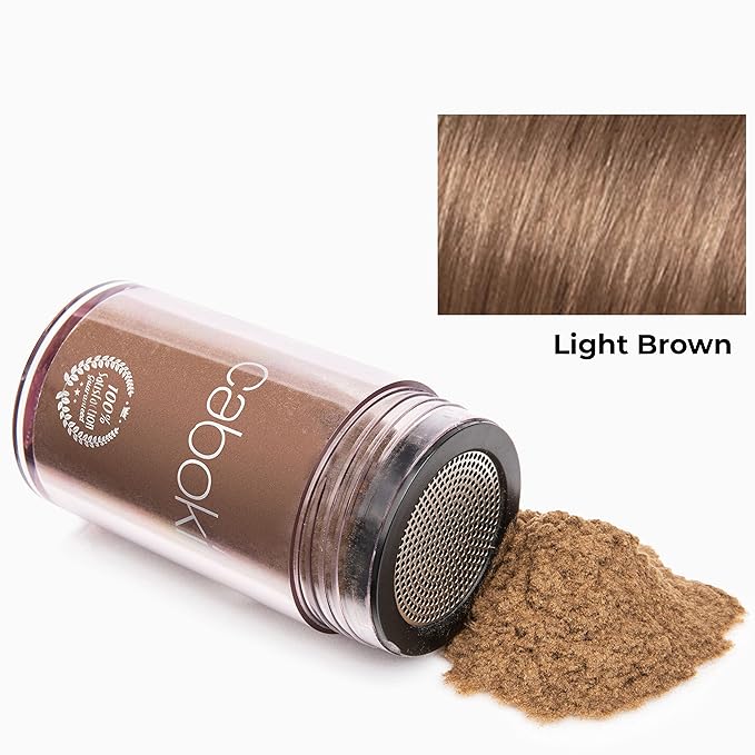 Caboki Hair Fibers for Thinning Hair – Natural Plant-Based Hair Powder for Men & Women – Instantly Thicker Fuller Looking Hair – Wind & Sweat Resistant – 30g, 90-Day Supply, Light Brown