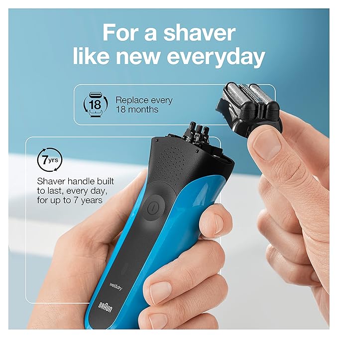 Braun Electric Razor for Men, Series 3 310s Electric Foil Shaver, Rechargeable, Wet & Dry