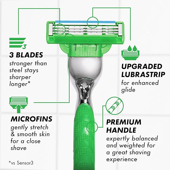 Gillette Mach3 Sensitive Razors for Men, 1 Handle, 5 Blade Refills, Designed for Sensitive Skin
