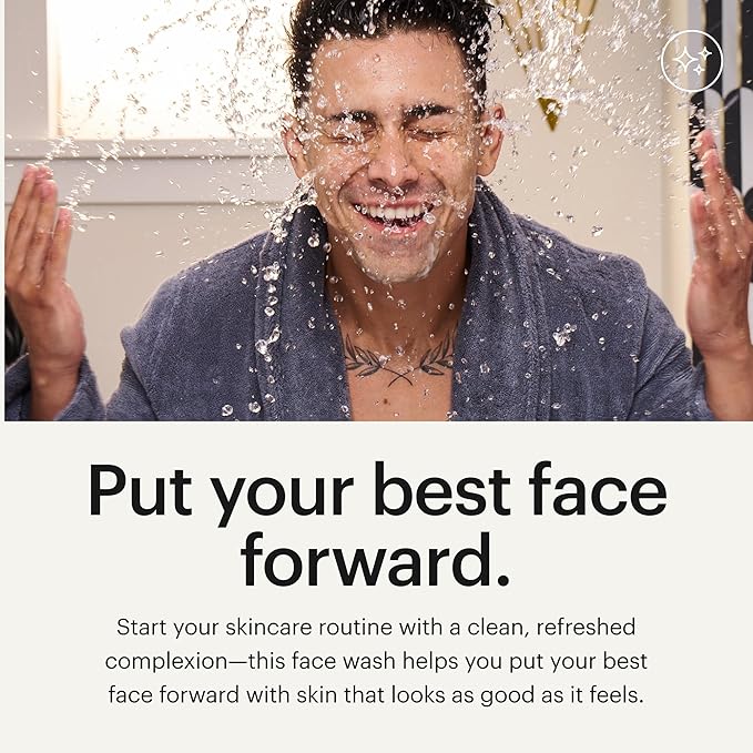 MANSCAPED® Skin Ultra™ Face Wash - Men's Exfoliating Facial Cleanser Enriched with Ceramides for Hydrated, Smooth & Brighter Skin, AHA Complex for Exfoliation, Non-Irritating Formula, 6 fl oz (2-Pack)