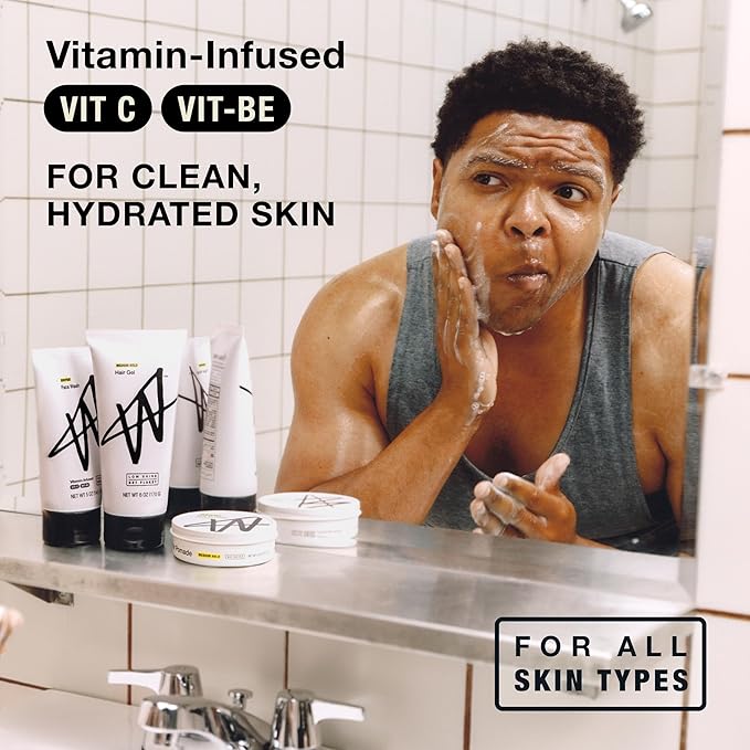 W By Jake Paul Everyday Mens Face Wash, Exfoliating, Face Cleanser for Men, For All Skin Care Needs, Unscented, 5 fl oz