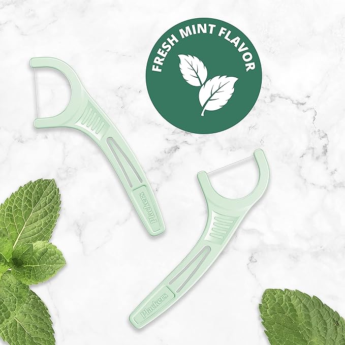 Plackers Micro Mint Dental Flossers, Travel Pack, Perfect Travel Size, Easy Storage, Dental Care On-The-Go, Fresh Mint Flavor, 12 Count