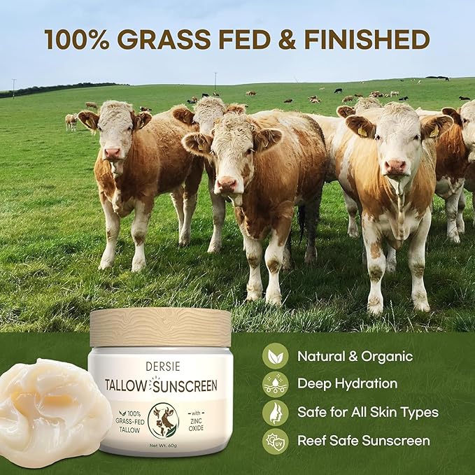 Organic Beef Tallow Sunscreen SPF 30 (2.12 Ounce (with Tallow Balm))