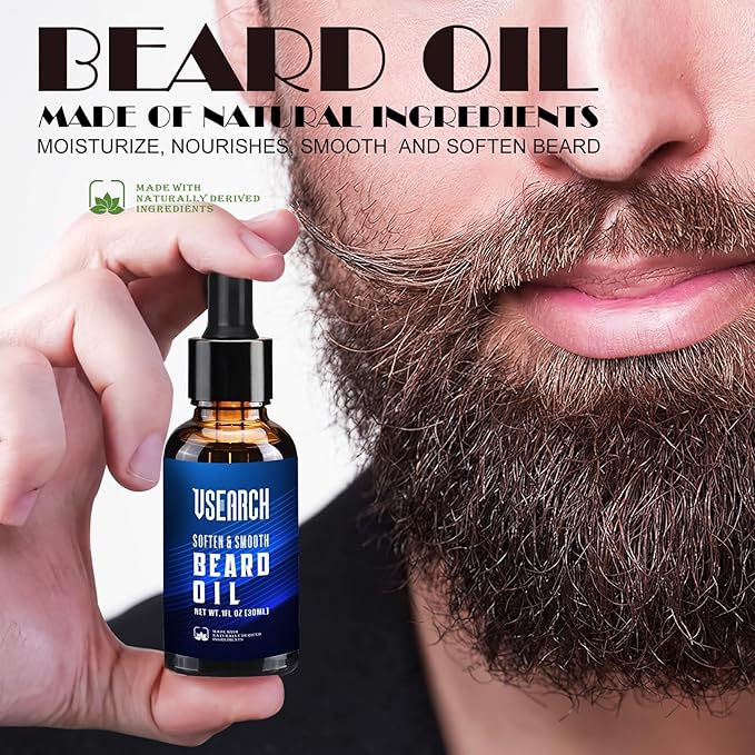 Heated Beard Straightener for Men - 5-Temp Settings & Anti-Scalding Tech, Folding Styling Comb, Compact for Travel, Perfect Grooming Gift for Father's Day, Anniversary & Birthday