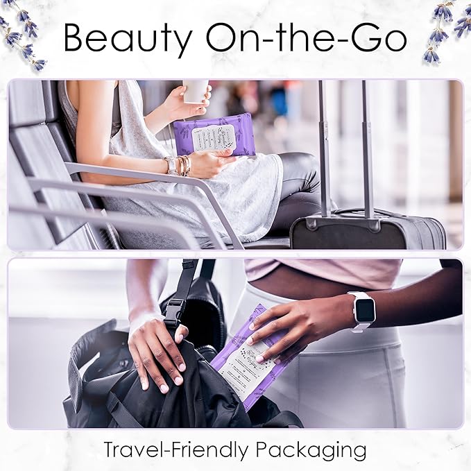 BeautyFrizz Lavender Face Wipes - 240 pcs - Gentle Makeup Remover Wipes for Women - Facial Cleansing Wipe with Aloe, Castor, Vitamin A and E - Extra Soft - Moisturizing