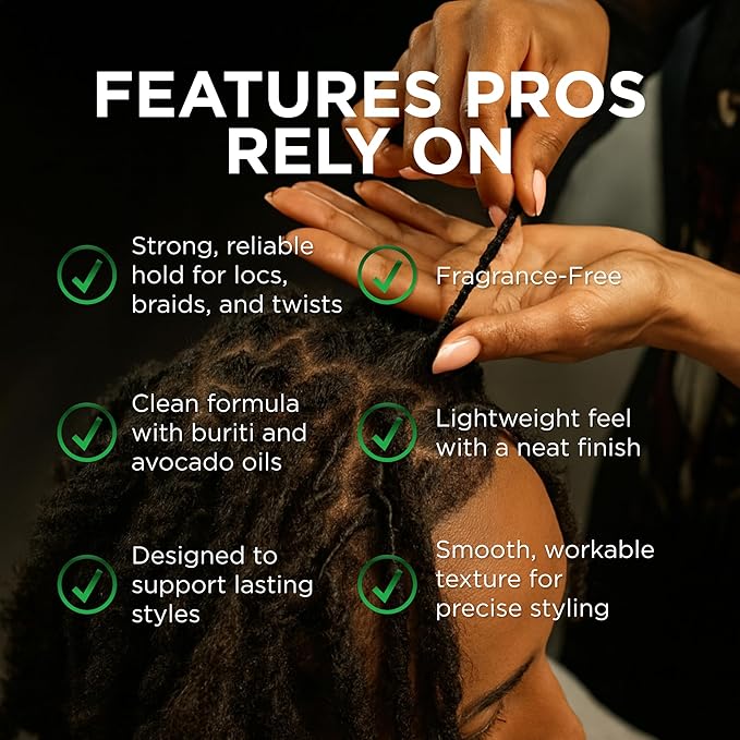 Style Factor Loctician Green 10.1 oz - Premium Pomade with Buriti & Avocado Oils Max Hold, Unscented, Clean, Expert Styling Gel for Locs, Twists, Braids for All Hair Types