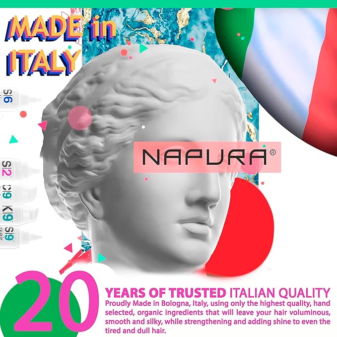 NAPURA S2 Anti Hair Loss Biotin Shampoo - Hair Thickening Organic Care for All Types - Professional Sulfate Free Growth Care for Men and Women (large, 13.53 fl oz)