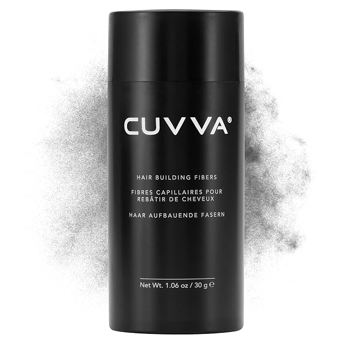 CUVVA Hair Building Fibers (30g) - Instantly Fill in Fine and Thinning Hair to Create a Thicker, Fuller Look - 13 Different Shades for Men & Women - Gray