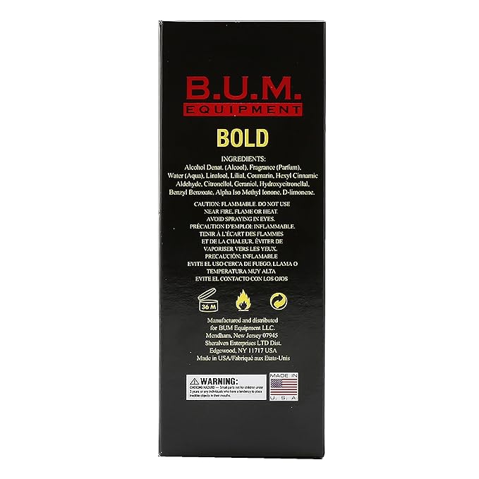 BUM EQUIPMENT Eau de Toilette Spray For Men, Bold, 3.4 Fl Oz