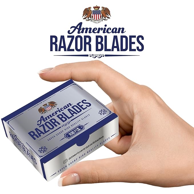 The Shave Factory Straight Edge Razor Kit - with Single Stainless Steel razors (USA + American Razor)