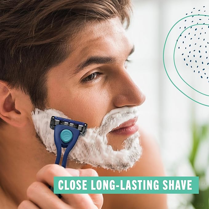 Preserve Shave 5 Five Blade Refillable Razor, Made from Recycled Materials, Poppy Red