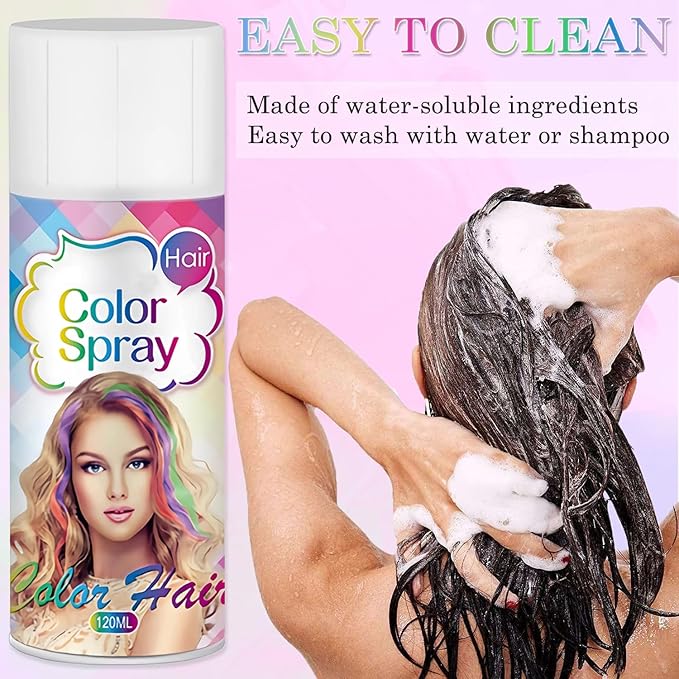 Temporary Hair Color Spray for Women Men Kids, Instant Vivid Temporary Hair Dye, One-Time Use Hair Color Wax Non-Sticky For Cosplay DIY, Christmas Party, Crazy Hair Day (Fired Red, 120ML)