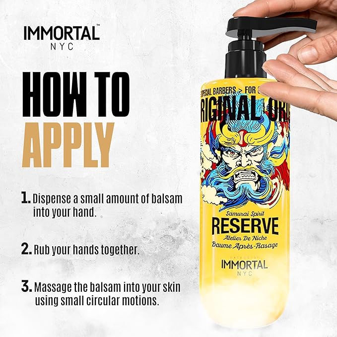 Immortal NYC Reserve Samurai Spirit, Aftershave Balm for Men- Moisturizing & Soothing Formula After Shaving- Spicy Floral Aftershave For Men- 17 oz