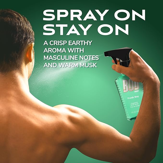 BOD man Fresh Guy For Men Fragrance Body Spray, 8 oz (Pack of 2)
