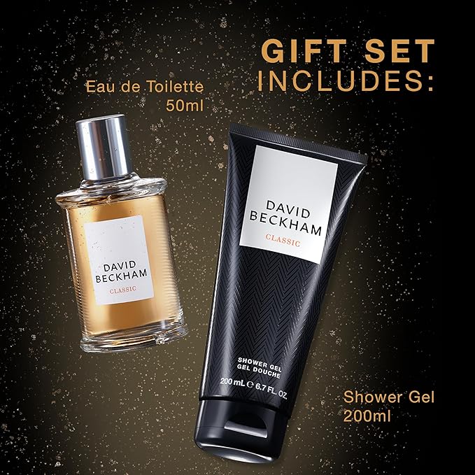 David Beckham Classic Giftset 1.6 fl oz EDT + 6.7 fl oz Shower Gel, Notes of Lime, Mint, and Amber, Men's Fragrance, Long Lasting, Everyday Fragrance