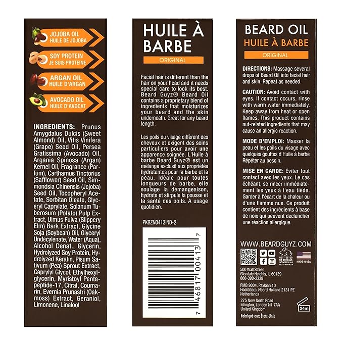 Beard Guyz Beard Oil – Lightweight Beard Moisturizer & Conditioner – Softens Facial Hair, Hydrates Skin Under Beard, Reduces Itch & Frizz – Men’s Grooming Oil, 2 oz