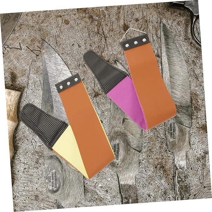Razor Strop 2pcs Sharpening Straps Double-sided Razor Strop Manual for Home Barber Random