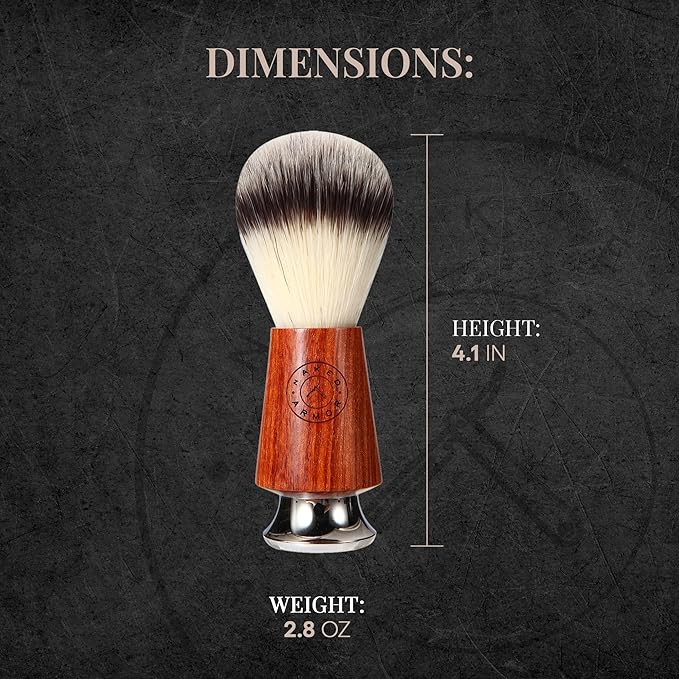 Synthetic Badger Hair Shaving Brush - Futura Synthetic Badger Hair + Handmade Mahogany Shave Brush, Exfoliating Stiff Bristles, Thick & Creamy Lather For A Great Shave, Pre-Shave & Barber Approved